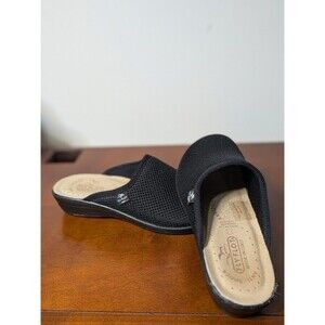 FLY FLOT Anatomic Black Mesh Clogs Sandals MADE IN ITALY Womens 37 US 6.5 RARE